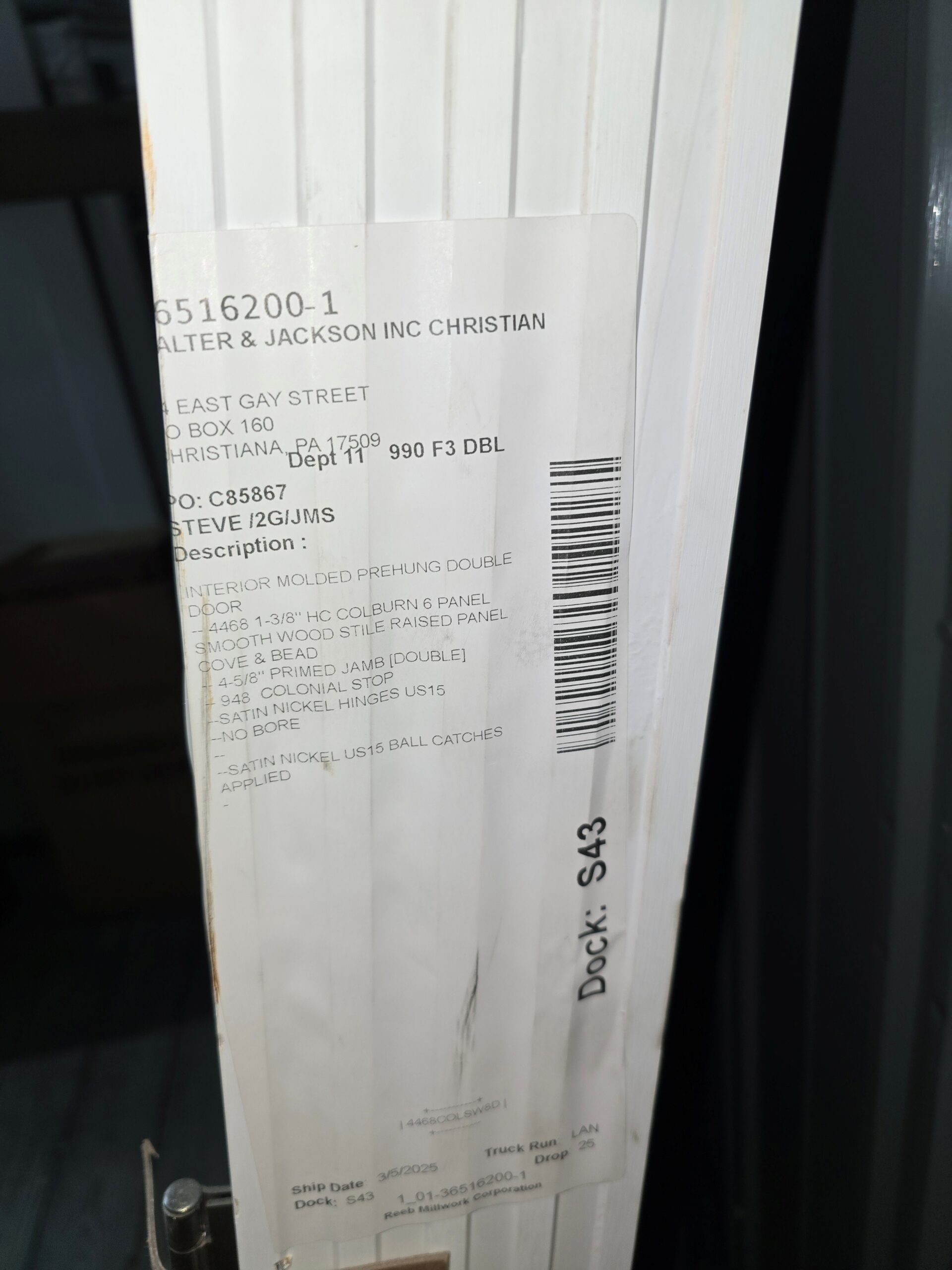 Double Door HC Colburn 6 Panel - M295 & M296