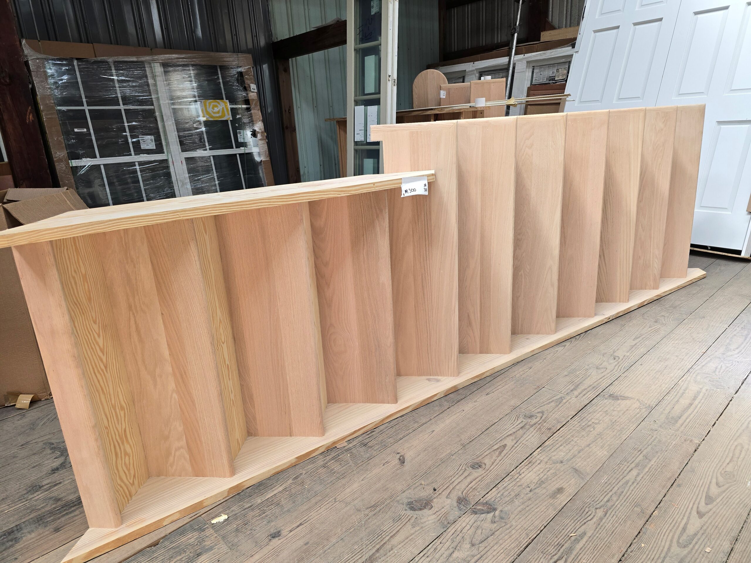 Red Oak Interior Stairs - Width- 32 1/4 Total Run 92 1/4 Total Rise 86 - M300