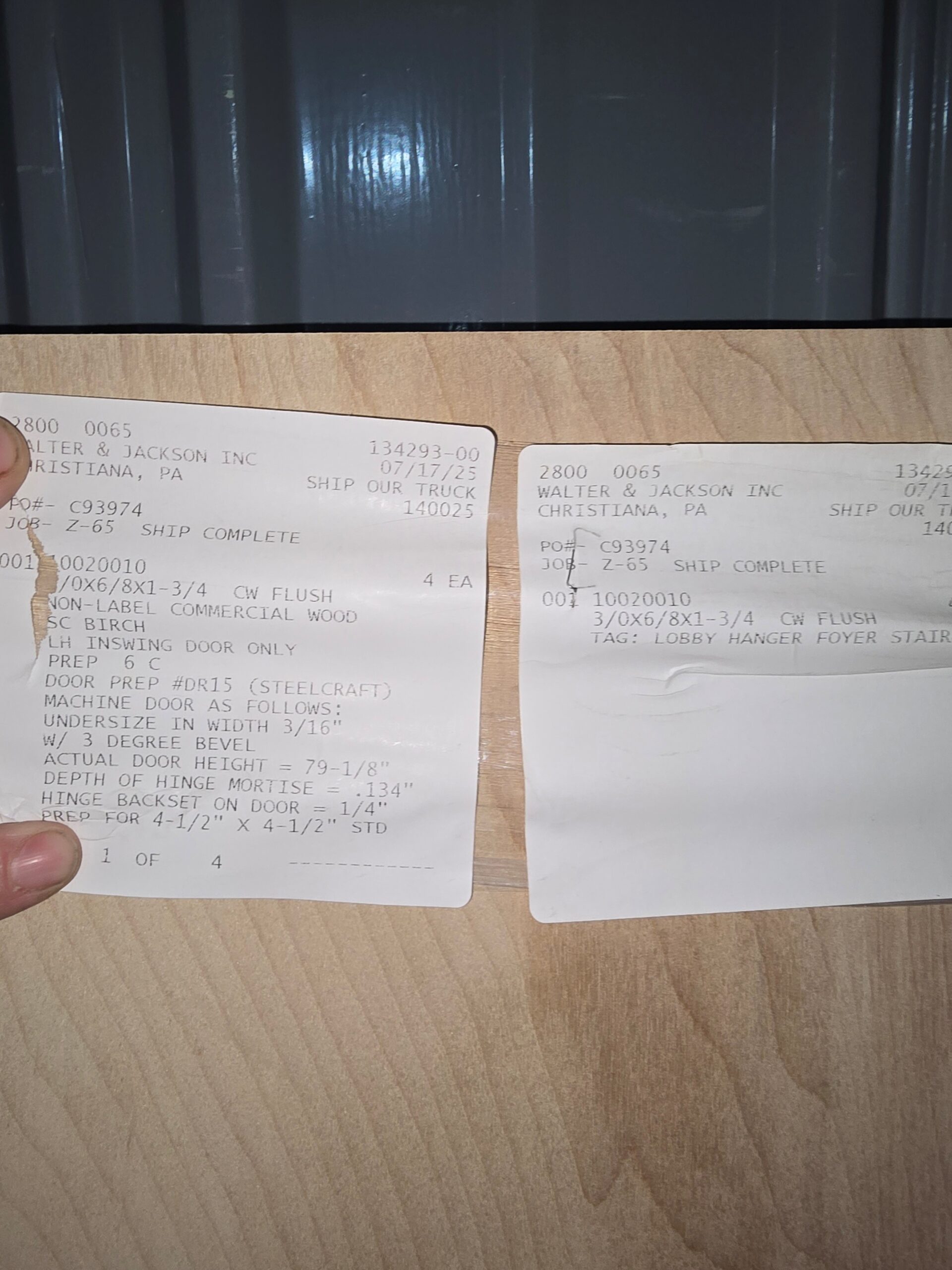 Interior Commercial Birch Flush Door Slab - M342 & M343 & M344