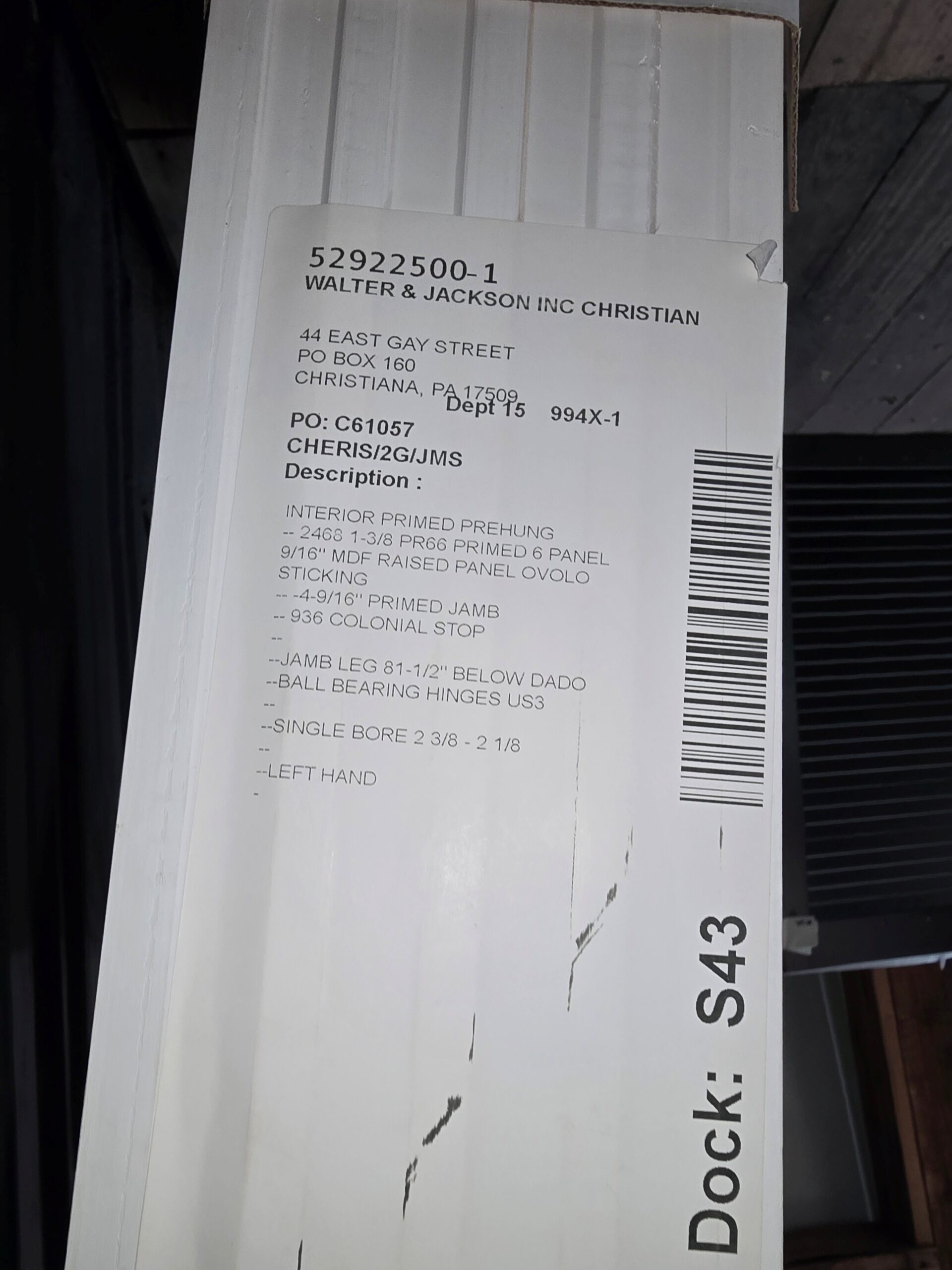 Interior Six Panel Raised Panel Door - M363